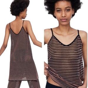 Zara Knit Crochet Coverup Dress Tunic